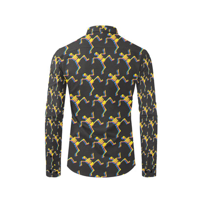 Skeleton Skeleton 3D Print Design LKS301 Men's Long Sleeve Dress Shirt