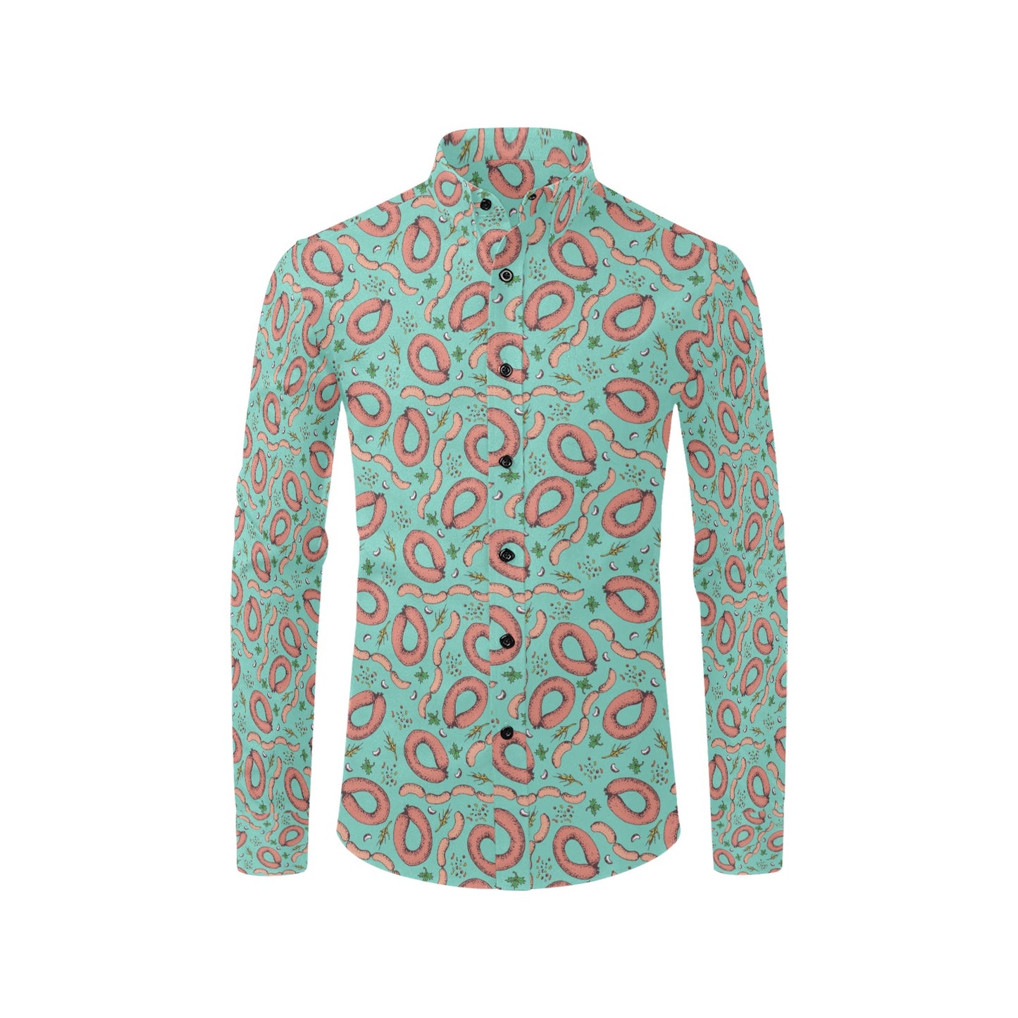 Sausage Print Design LKS303 Men's Long Sleeve Dress Shirt