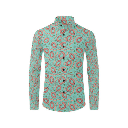 Sausage Print Design LKS303 Men's Long Sleeve Dress Shirt