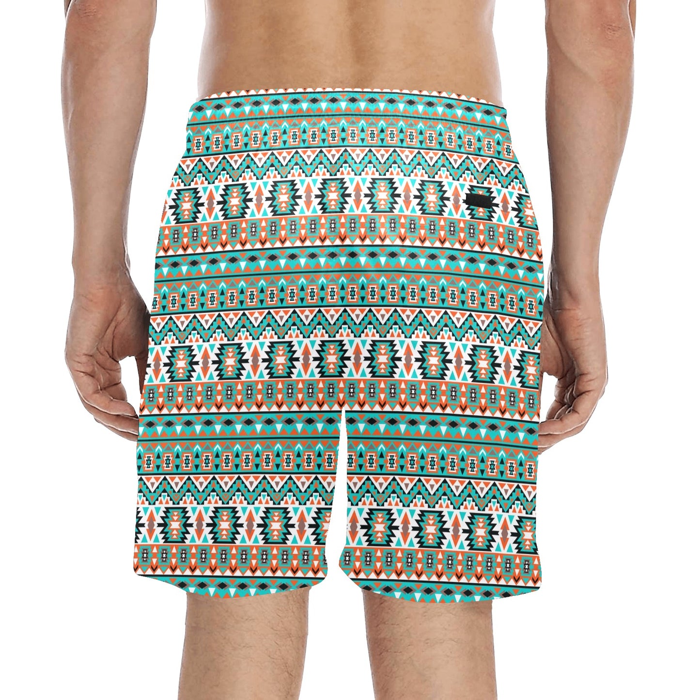 Indian Navajo Ethnic Themed Design Print Men's Swim Trunks Beach Shorts