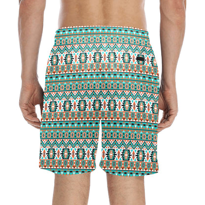 Indian Navajo Ethnic Themed Design Print Men's Swim Trunks Beach Shorts
