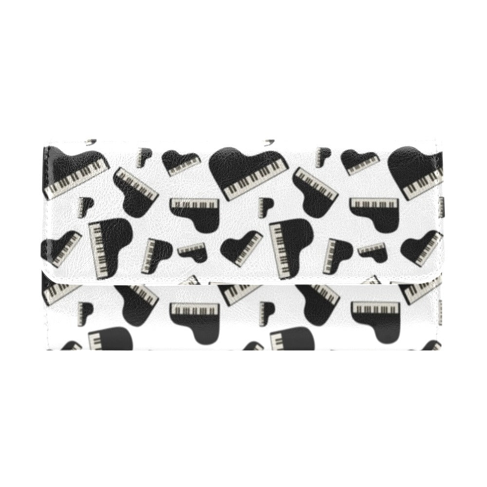 Piano Print Design LKS405 Women's Trifold Wallet