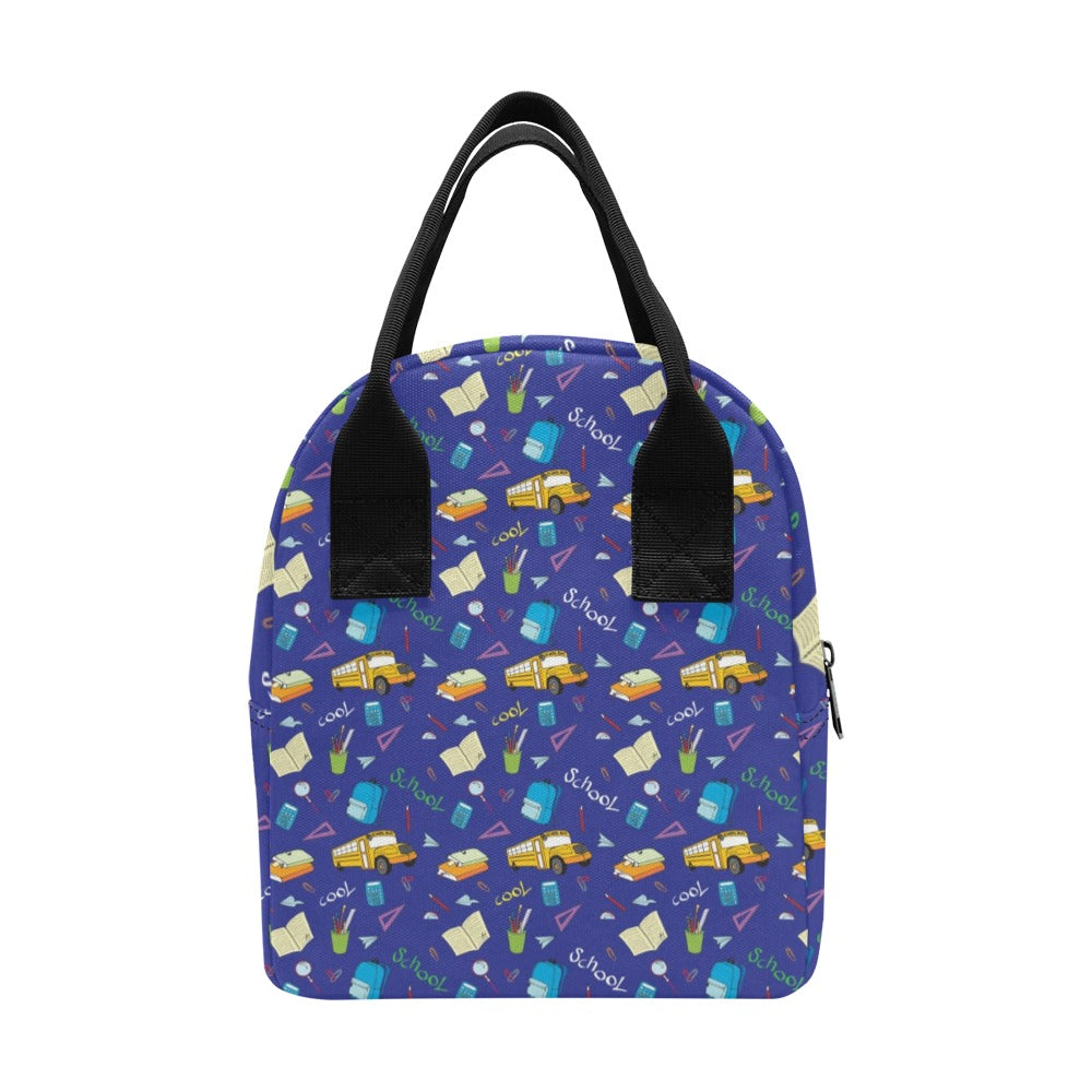 School Bus Print Design LKS307 Insulated Lunch Bag