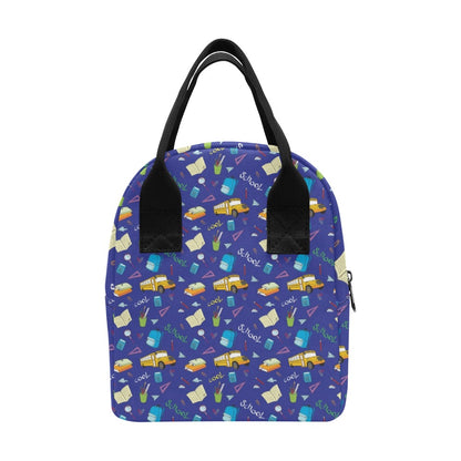 School Bus Print Design LKS307 Insulated Lunch Bag
