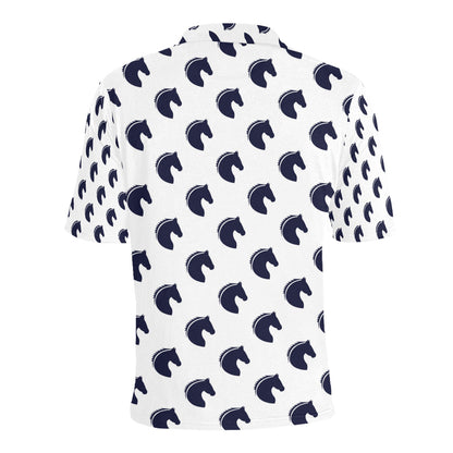 Horse Head Print Design LKS303 Men Polo Shirt
