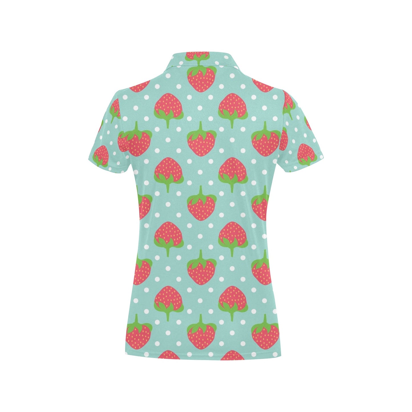 Strawberry Pattern Print Design SB06 Women's Polo Shirt