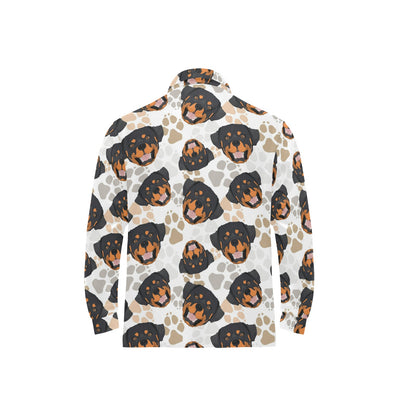 Rottweiler Pattern Print Design A03 Long Sleeve Polo Shirt For Men's