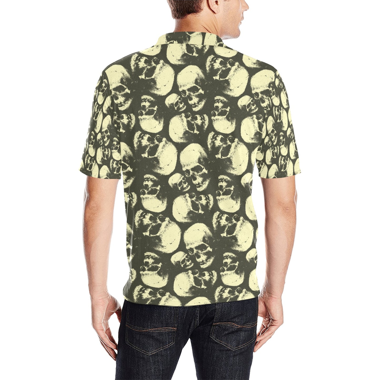 Skull Print Design LKS302 Men Polo Shirt