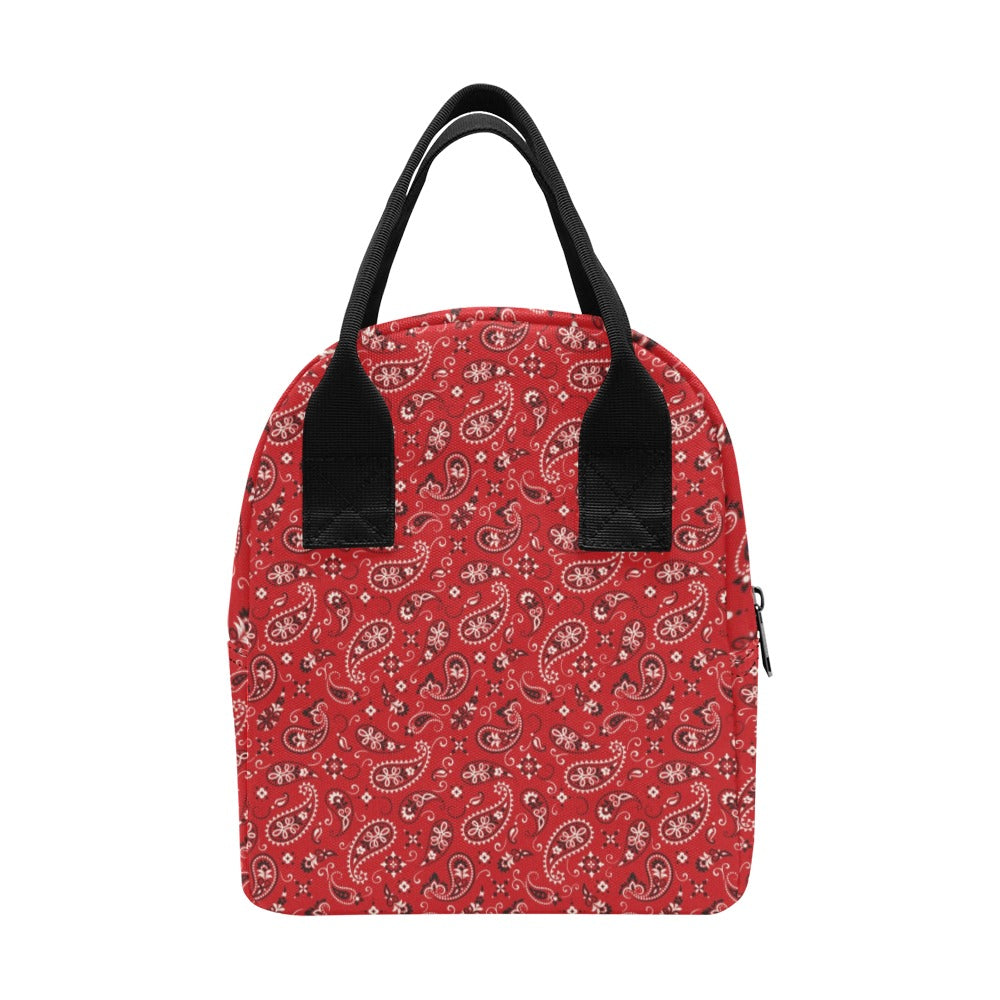 Bandana Paisley Red Print Design LKS3011 Insulated Lunch Bag