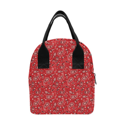 Bandana Paisley Red Print Design LKS3011 Insulated Lunch Bag