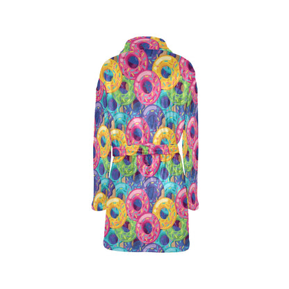 Donut Pattern Print Design DN010 Women's Fleece Robe