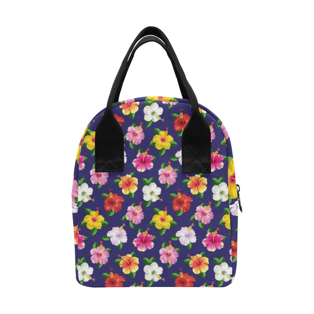 Hibiscus Colorful Print Design LKS301 Insulated Lunch Bag