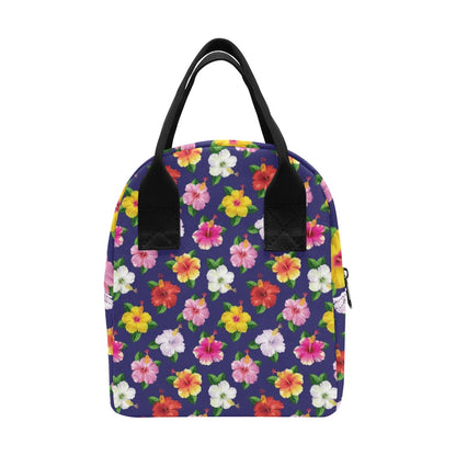 Hibiscus Colorful Print Design LKS301 Insulated Lunch Bag