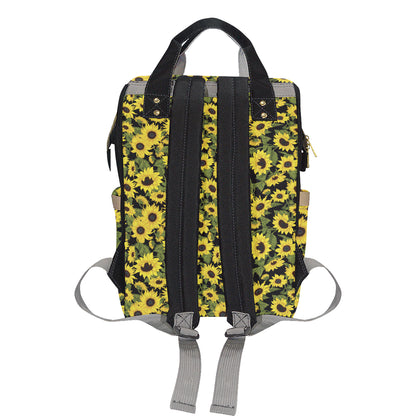 Sunflower Fresh Bright Color Print Diaper Bag Backpack