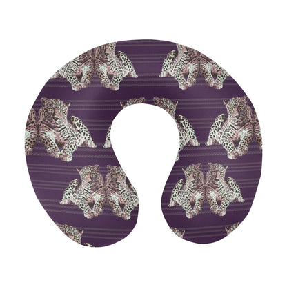 Leopard Pattern Print Design 01 U-Shaped Travel Neck Pillow