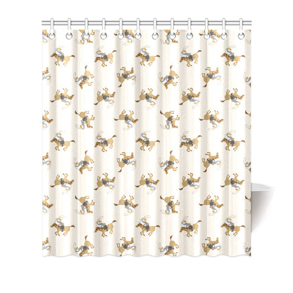 Cowboy Pattern Print Design 01 Shower Curtain