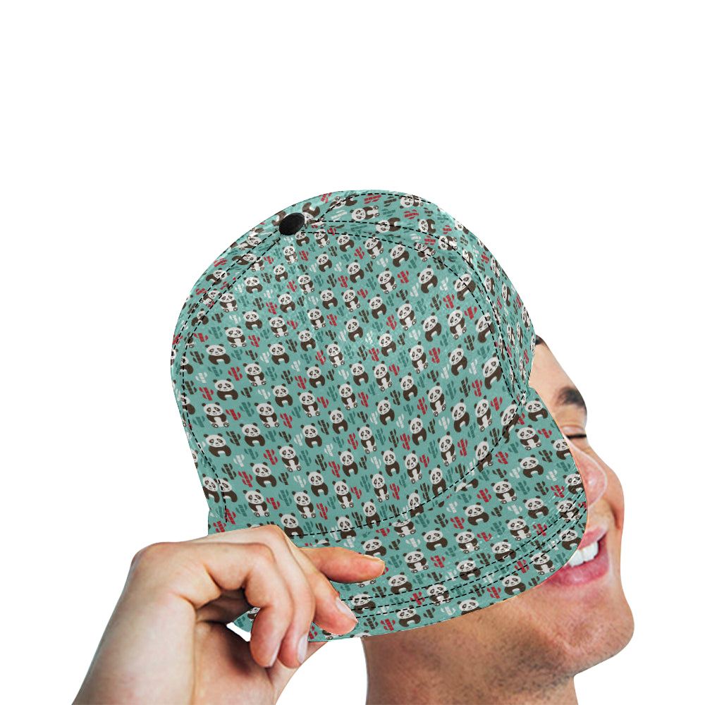 Panda Bear Cute Themed Print Snapback Cap