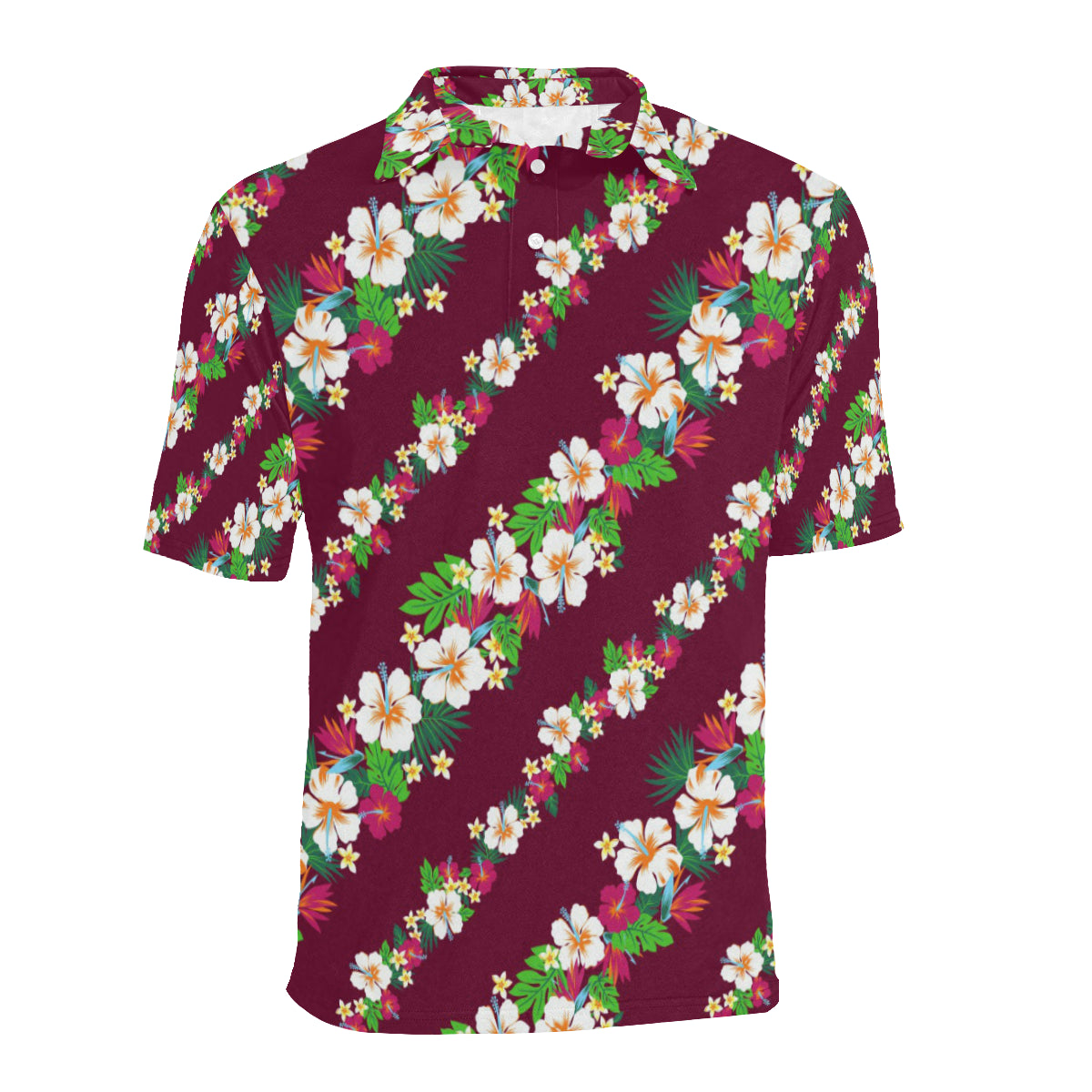 Hawaiian Themed Pattern Print Design H06 Men Polo Shirt