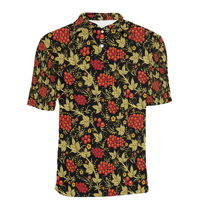 Cranberry Pattern Print Design CB02 Men Polo Shirt