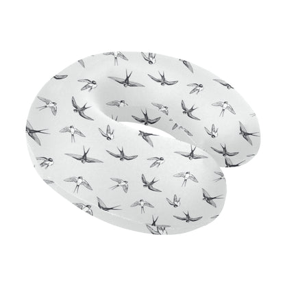 Swallow Bird Pattern Print Design 04 U-Shaped Travel Neck Pillow