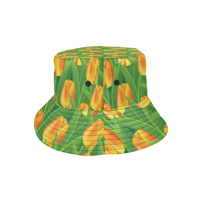 Tulip Orange Pattern Print Design TP07 Unisex Bucket Hat