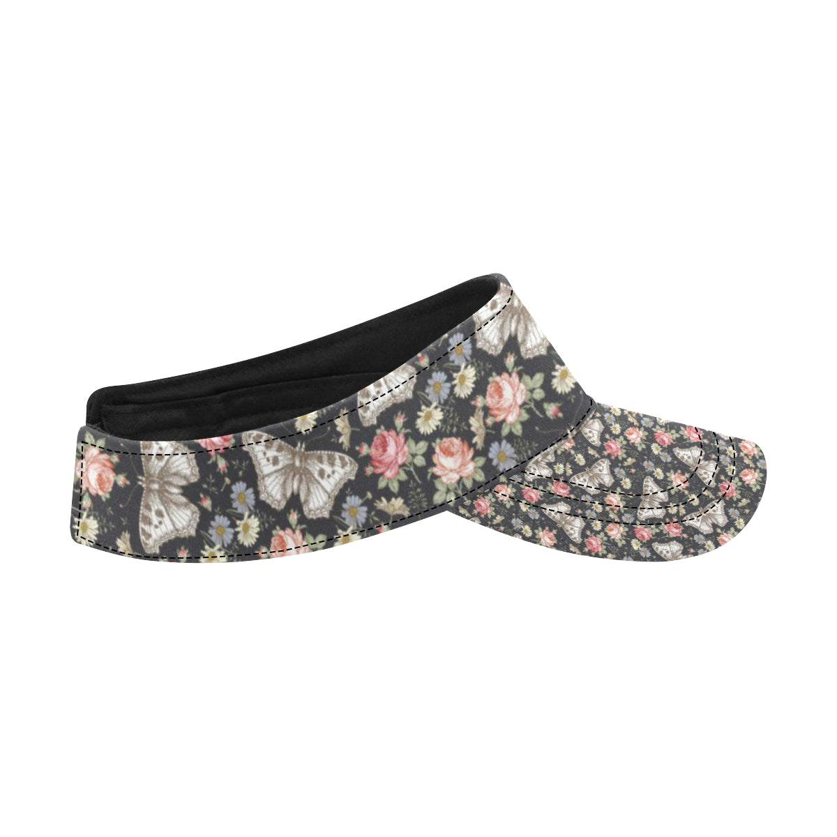Butterfly Flower Pattern Print Design 07 Unisex Sun Visor