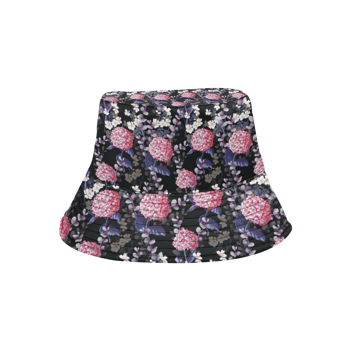 Hydrangea Pattern Print Design HD04 Unisex Bucket Hat