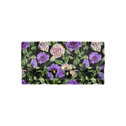 Lisianthus Pattern Print Design LT02 Women's Trifold Wallet