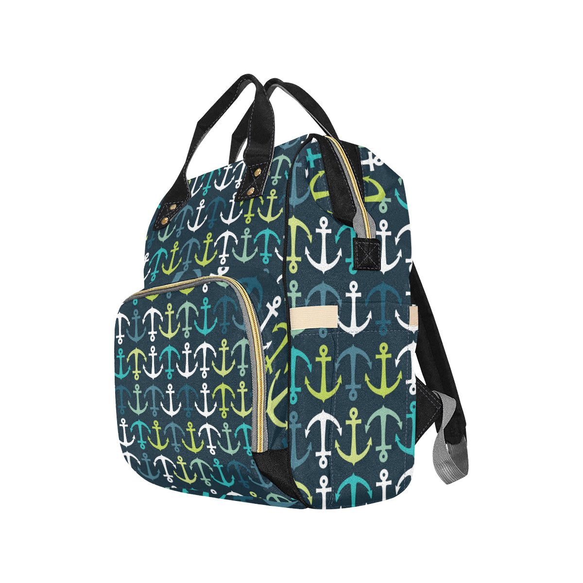 Anchor Pattern Print Design 03 Diaper Bag Backpack