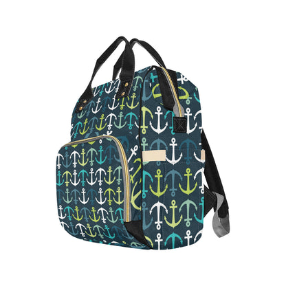 Anchor Pattern Print Design 03 Diaper Bag Backpack