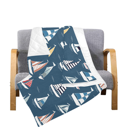 Sailing Ships Pattern Print Design A04 Premium Quilt