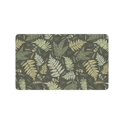 Fern Leave Green Print Pattern Rubber Doormat