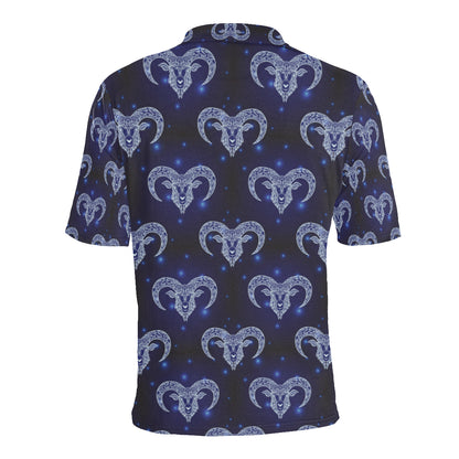 Aries Zodiac Pattern Print Design 01 Men Polo Shirt