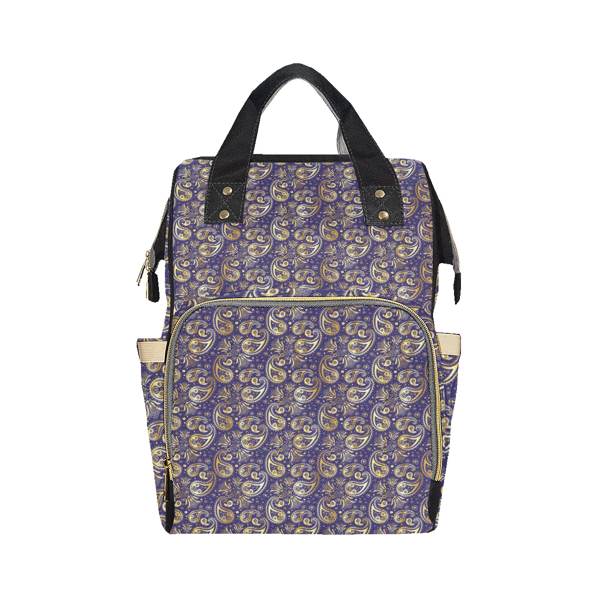 Paisley Blue Yellow Design Print Diaper Bag Backpack