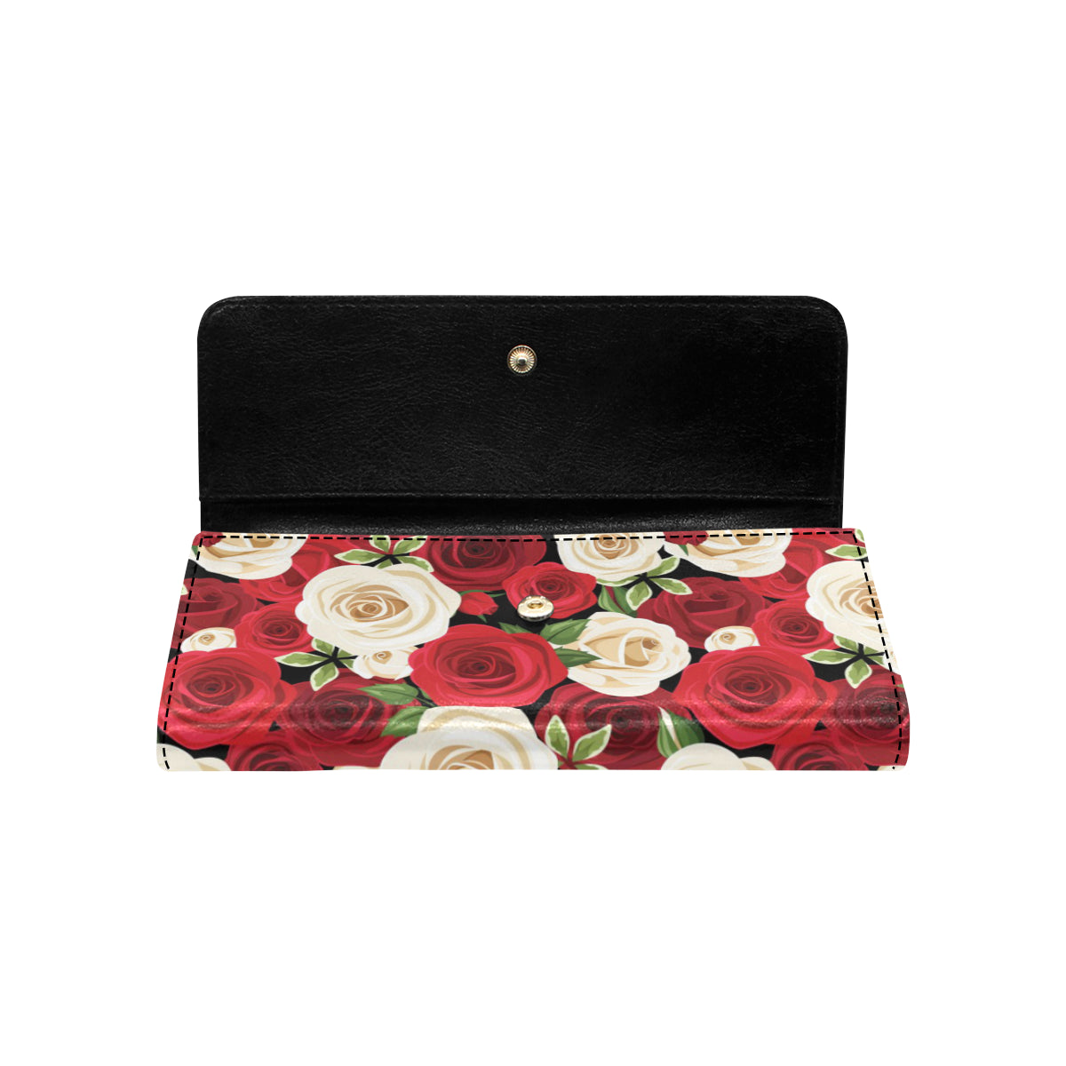 Rose Pattern Print Design RO06 Women's Trifold Wallet