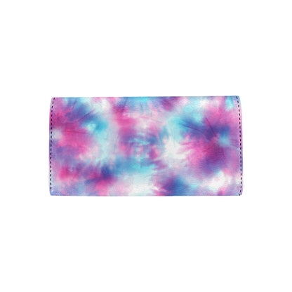 Tie Dye Blue Pink Women's Trifold Wallet