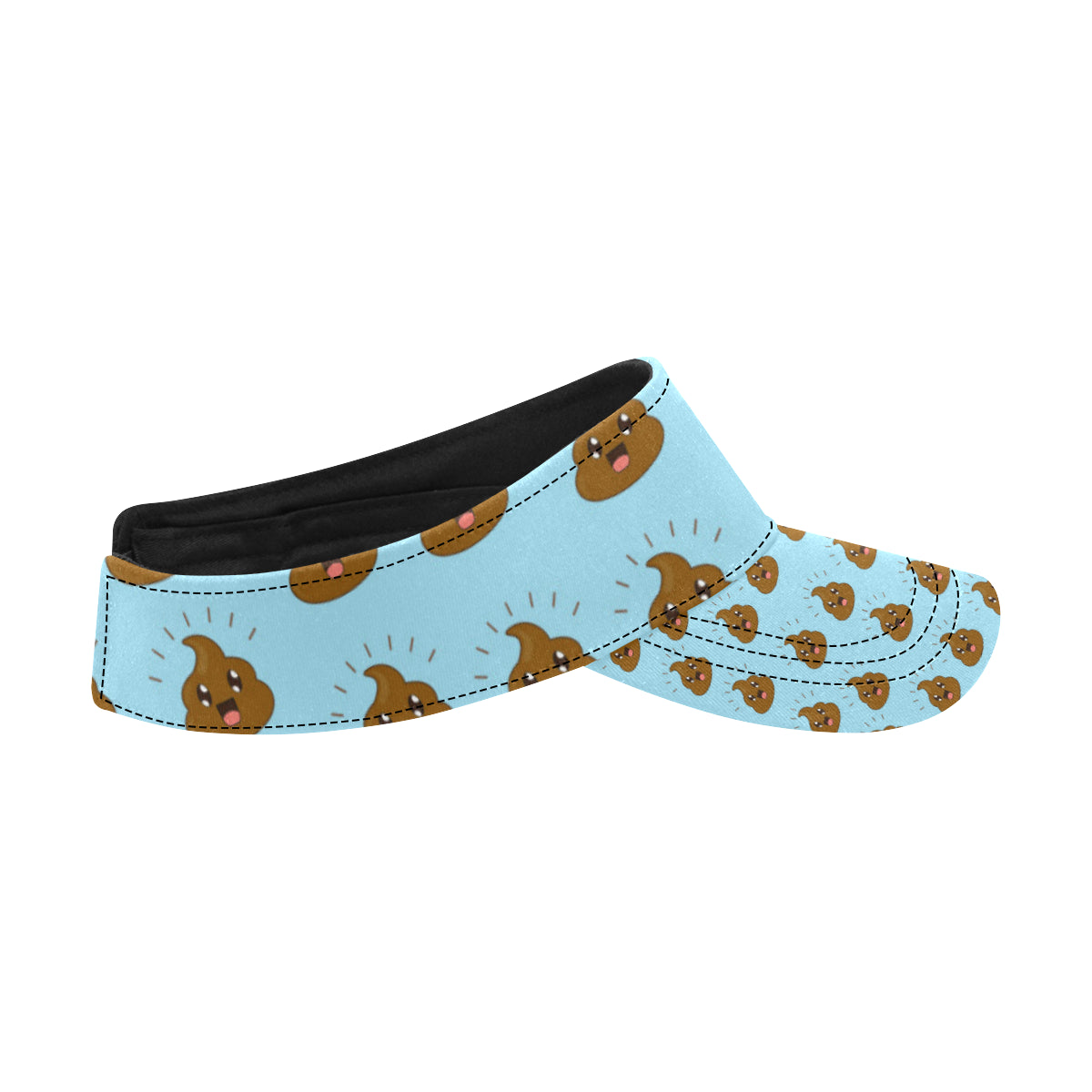 Poop Emoji Pattern Print Design A03 Unisex Sun Visor