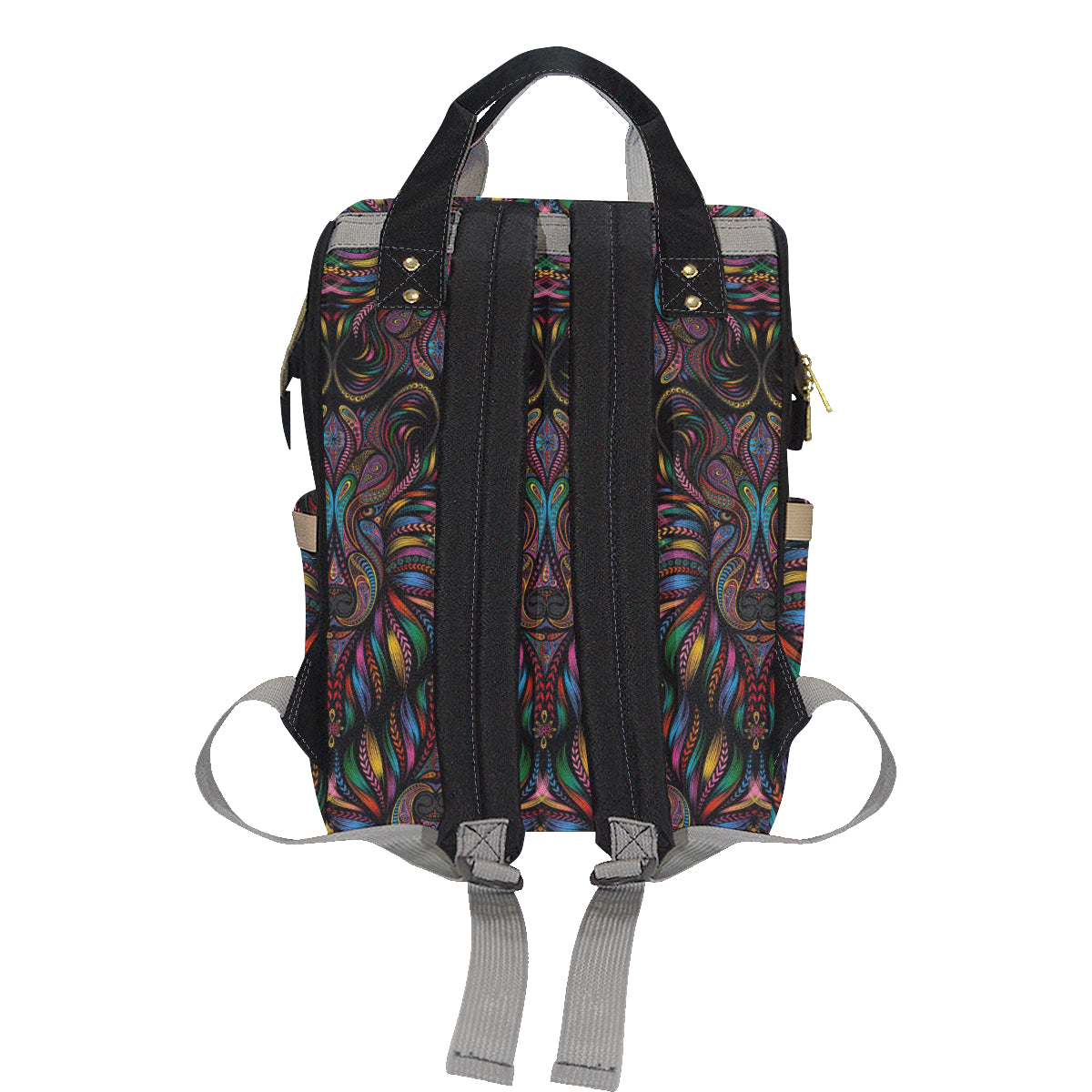 Colorful Art Wolf Diaper Bag Backpack
