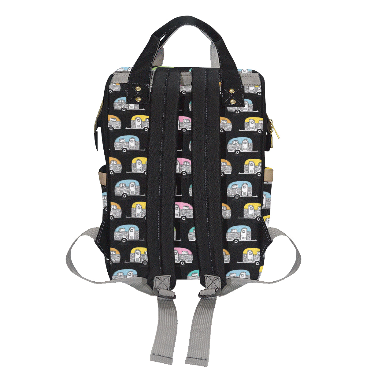 Camper Pattern Camping Themed No 2 Print Diaper Bag Backpack