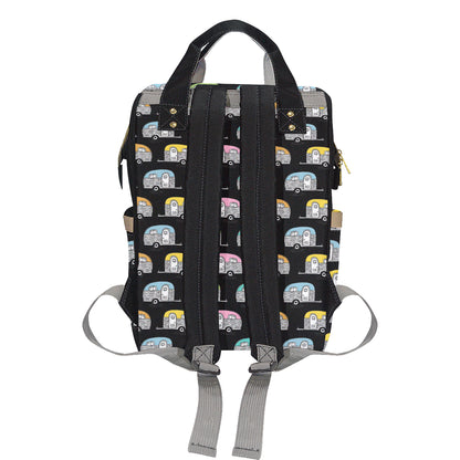 Camper Pattern Camping Themed No 2 Print Diaper Bag Backpack