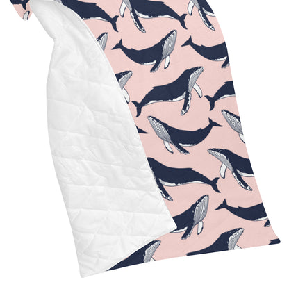 Humpback Whale Pattern Print Design 02 Premium Quilt