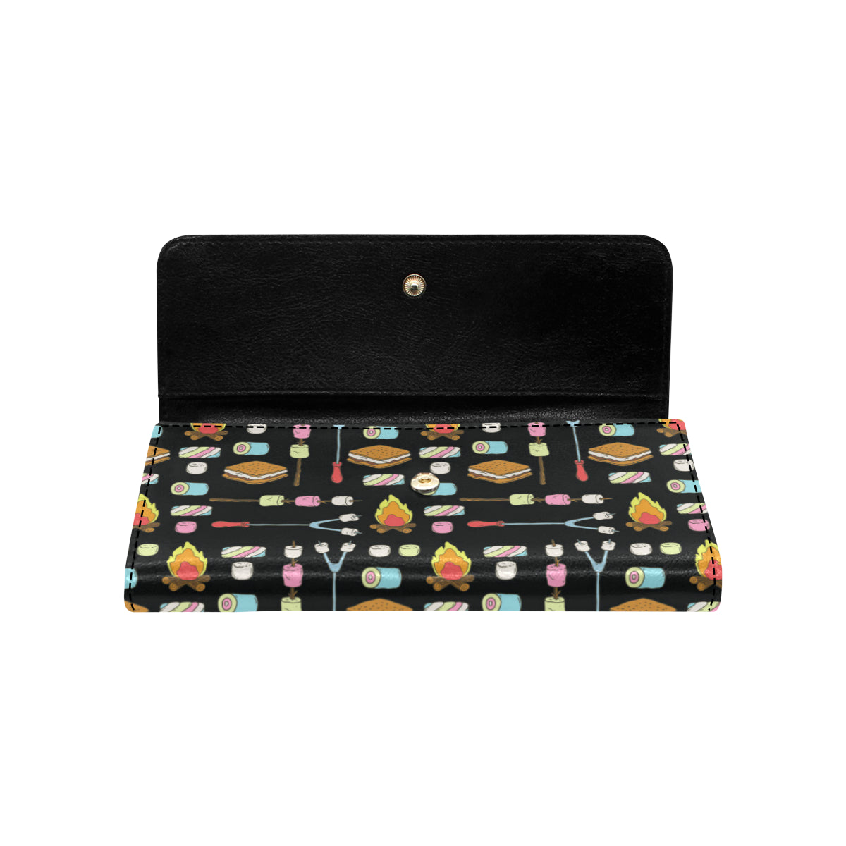 Camping Campfire Marshmallows Women's Trifold Wallet
