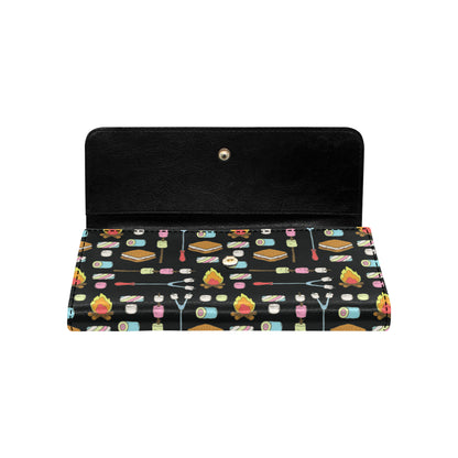 Camping Campfire Marshmallows Women's Trifold Wallet