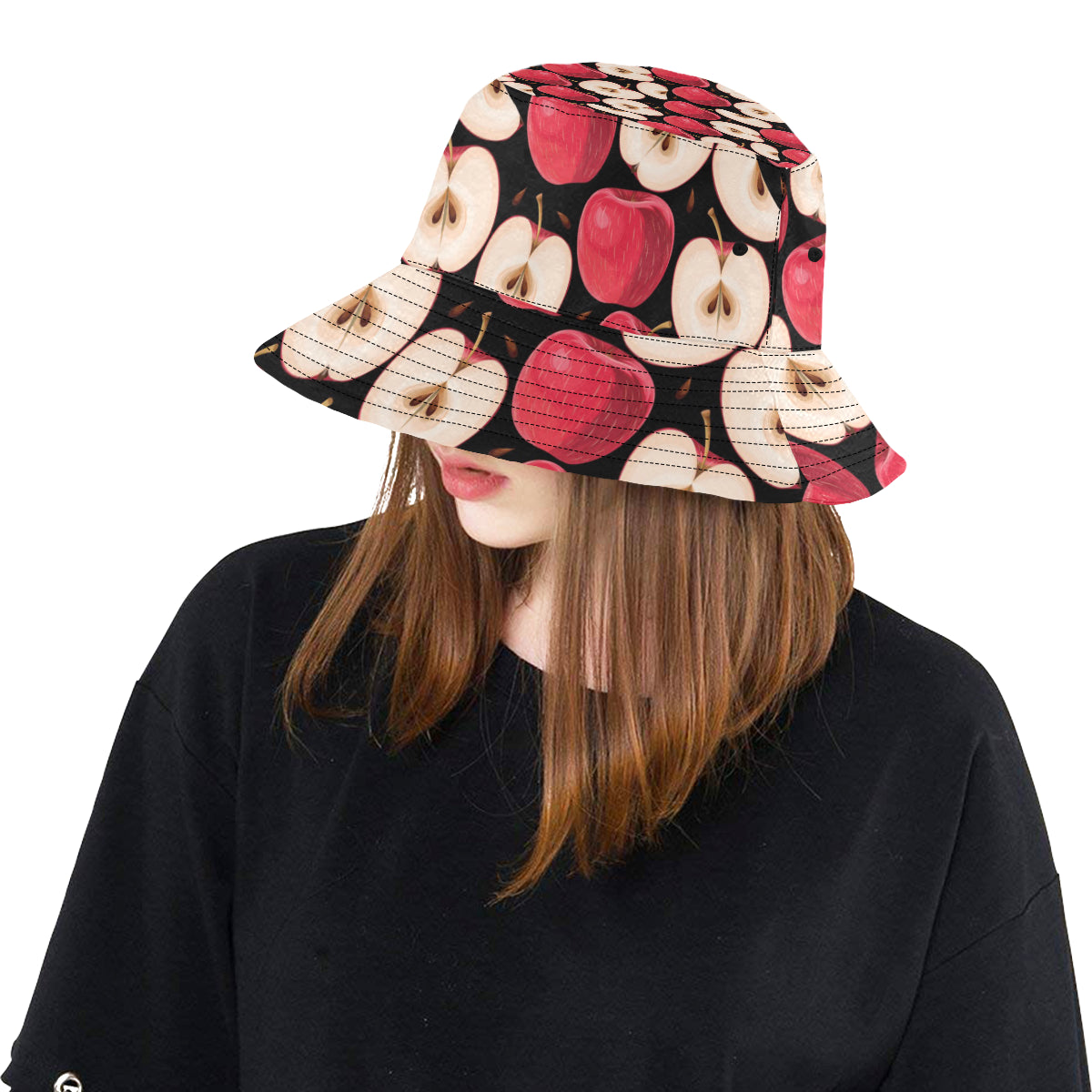 Apple Pattern Print Design AP02 Unisex Bucket Hat