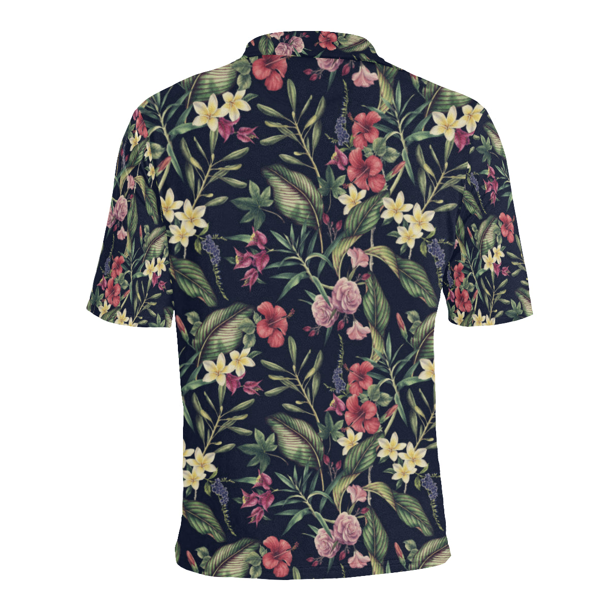 Tropical Flower Pattern Men Polo Shirt