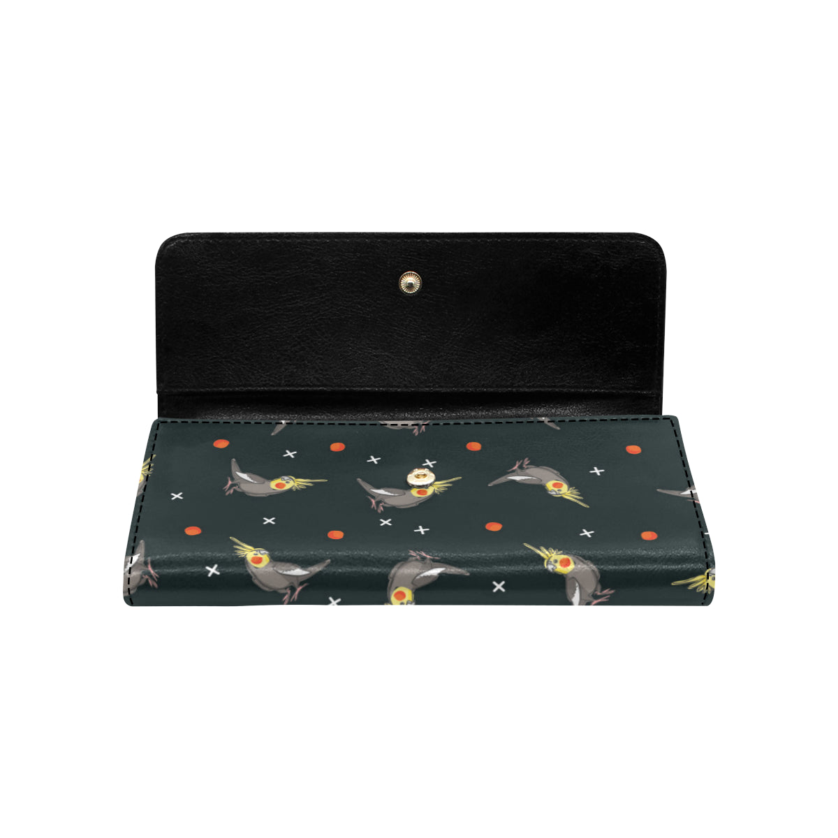 Cockatiel Pattern Print Design 02 Women's Trifold Wallet