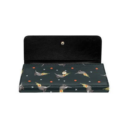 Cockatiel Pattern Print Design 02 Women's Trifold Wallet