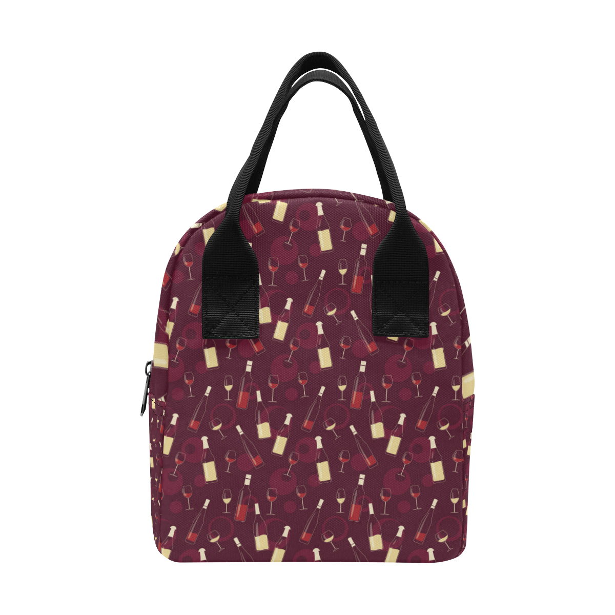Wine Themed Pattern Print Insulated Lunch Bag