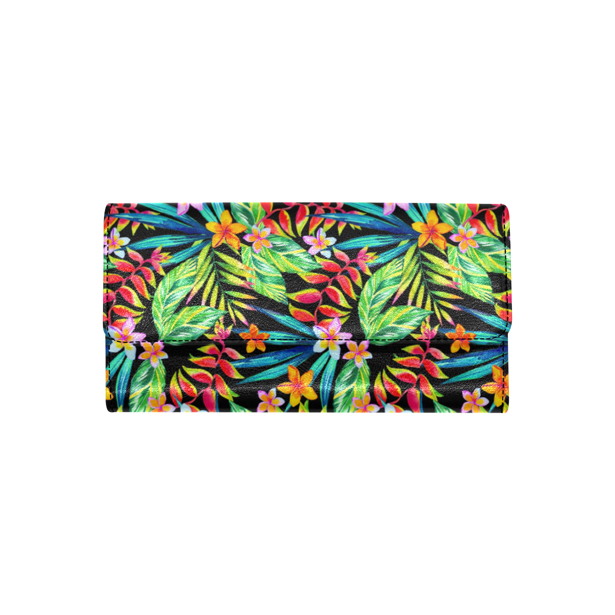 Heliconia Pattern Print Design HL09 Women's Trifold Wallet