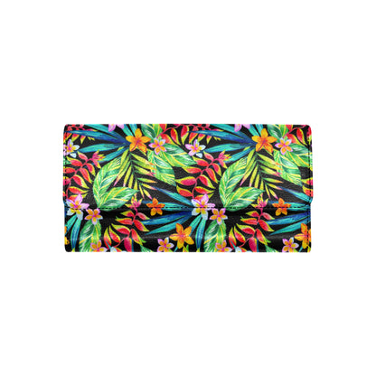 Heliconia Pattern Print Design HL09 Women's Trifold Wallet